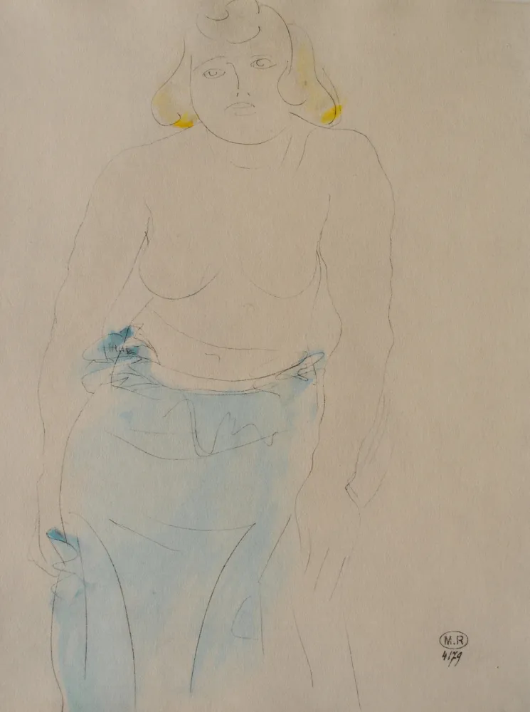 Gravura Rodin - Belle femme aux seins nus