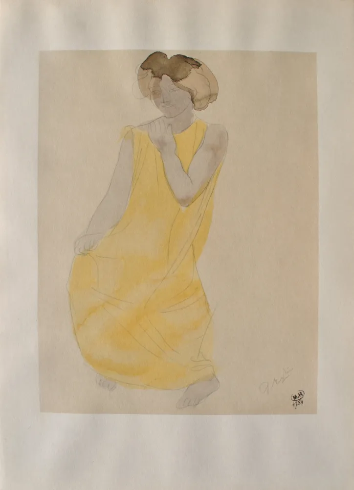 Gravura Rodin - Femme à robe jaune