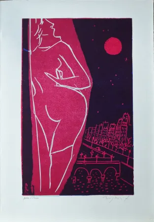 Linogravura Rognoni - Omaggio a Edith Piaf