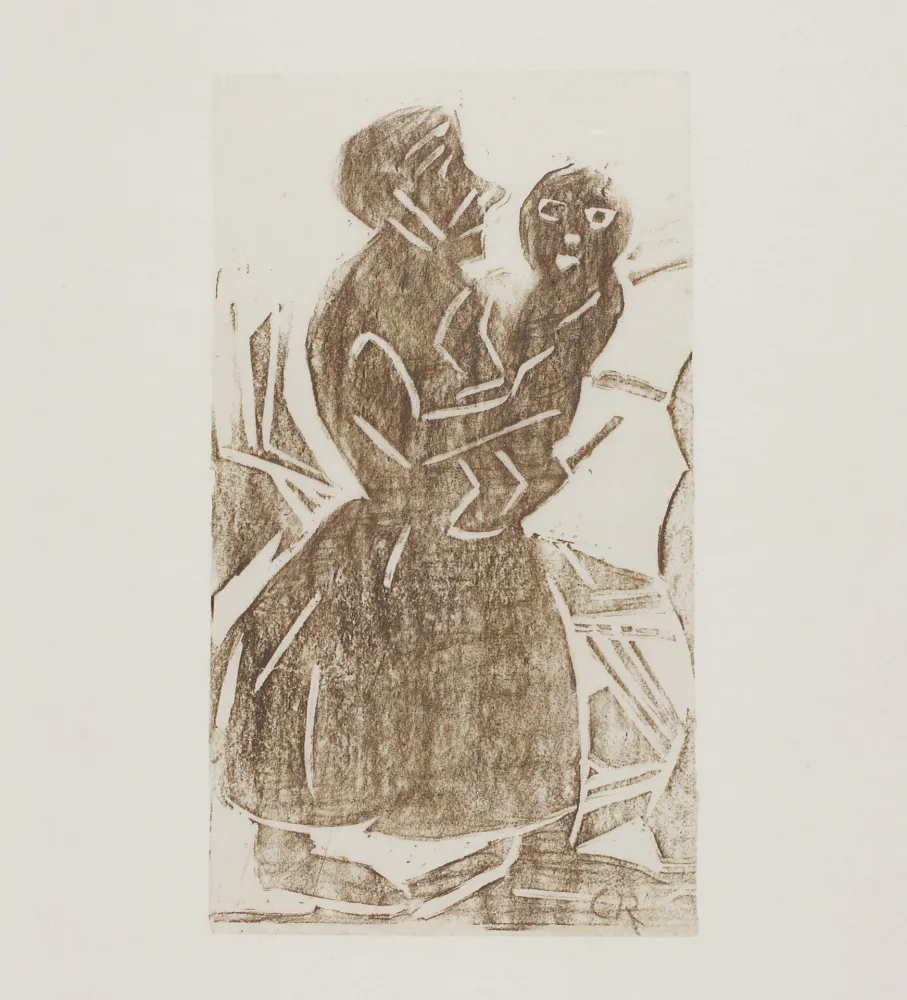 Linogravura Rohlfs - The child (The mishap)