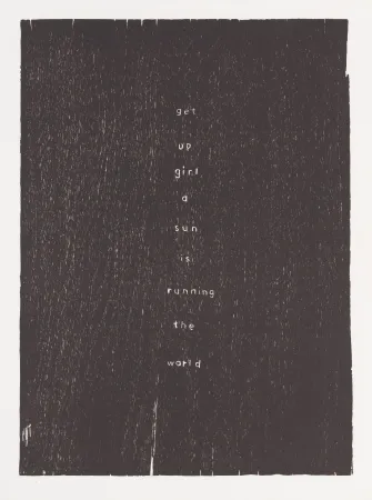 Xilogravura Rondinone - Get up girl a sun is running the world