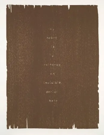 Xilogravura Rondinone - My heart is a raindrop an invisible aerial hole