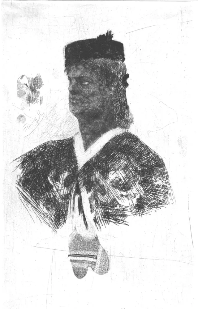 Água-Forte Rops - La femme au boléro