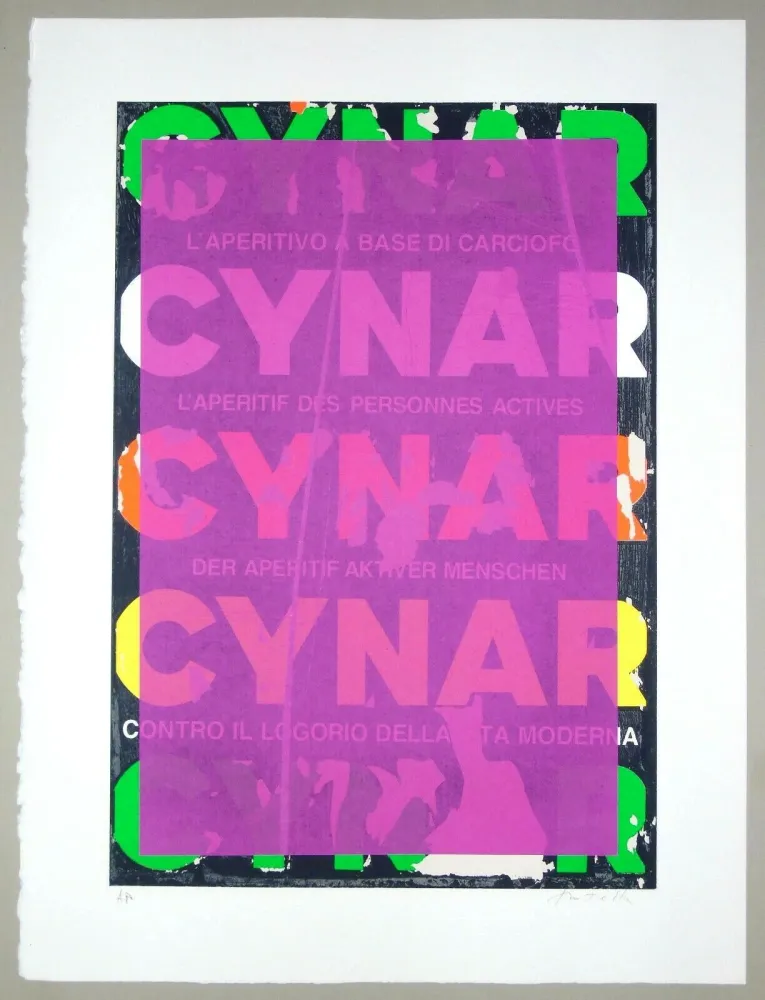 Serigrafia Rotella - Blank Cynar (fucsia)