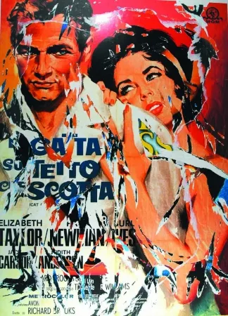 Serigrafia Rotella - La gatta sul tetto che scotta