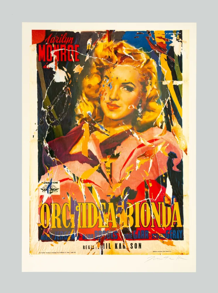 Serigrafia Rotella - Orchidea bionda