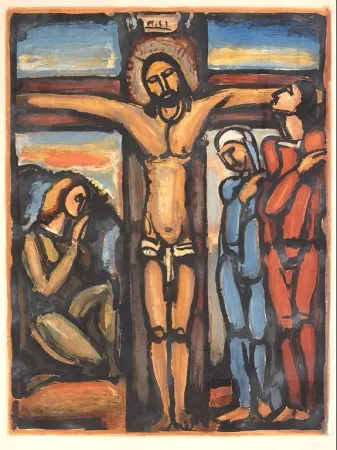 Água-Forte E Água-Tinta Rouault - Christ en Croix