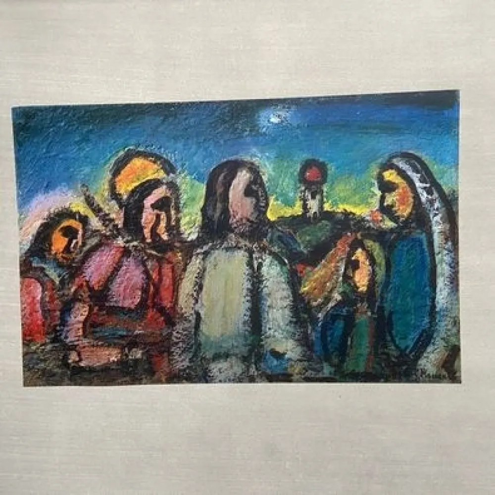 Heliogravura Rouault - Christ et disciples