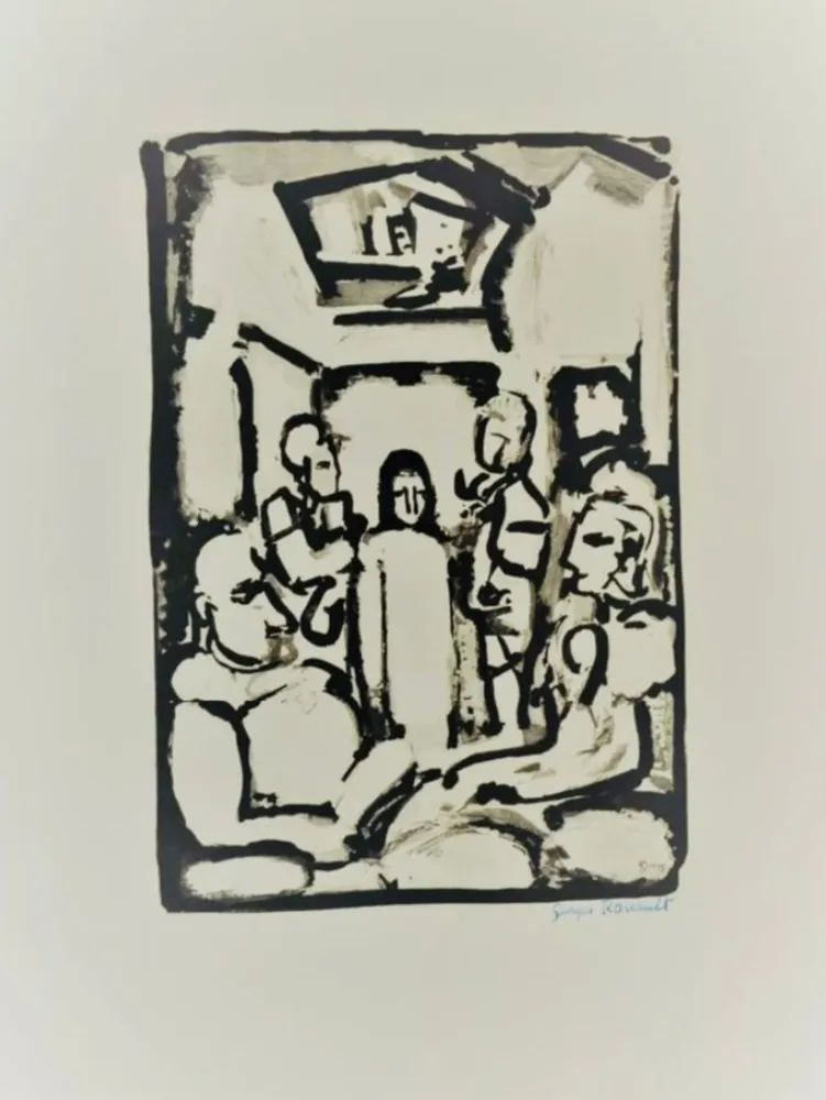 Água-Forte E Água-Tinta Rouault - Passion W.345 Christ Et Les Exegetes