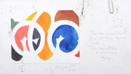 Sem Técnica Rougemont (De) - Greeting card, 1968 - Hand-signed