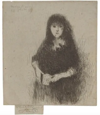 Água-Forte Roussel - Portrait of a Little Spanish Girl