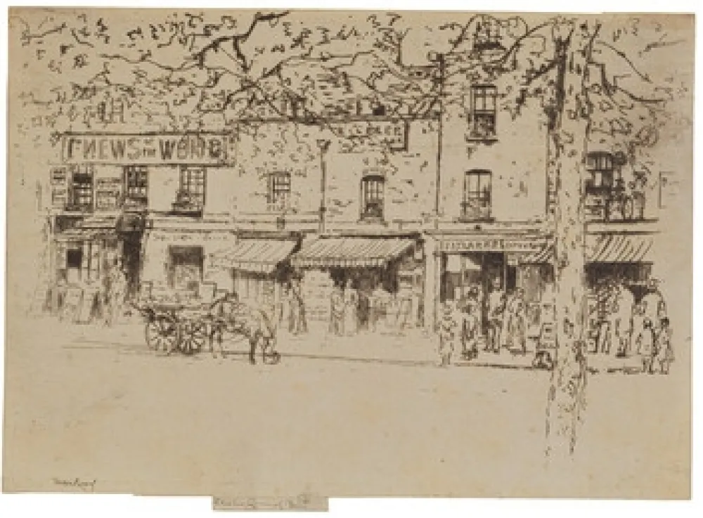 Água-Forte Roussel - The Street, Chelsea Embankment