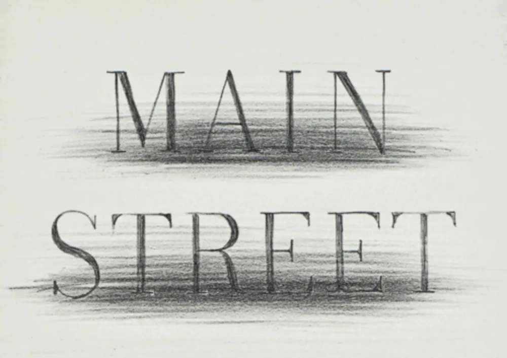 Litografia Ruscha - Main Street