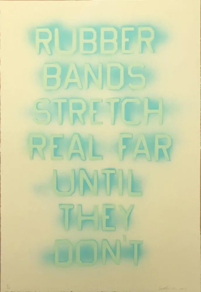 Litografia Ruscha - Rubber Bands (State II)