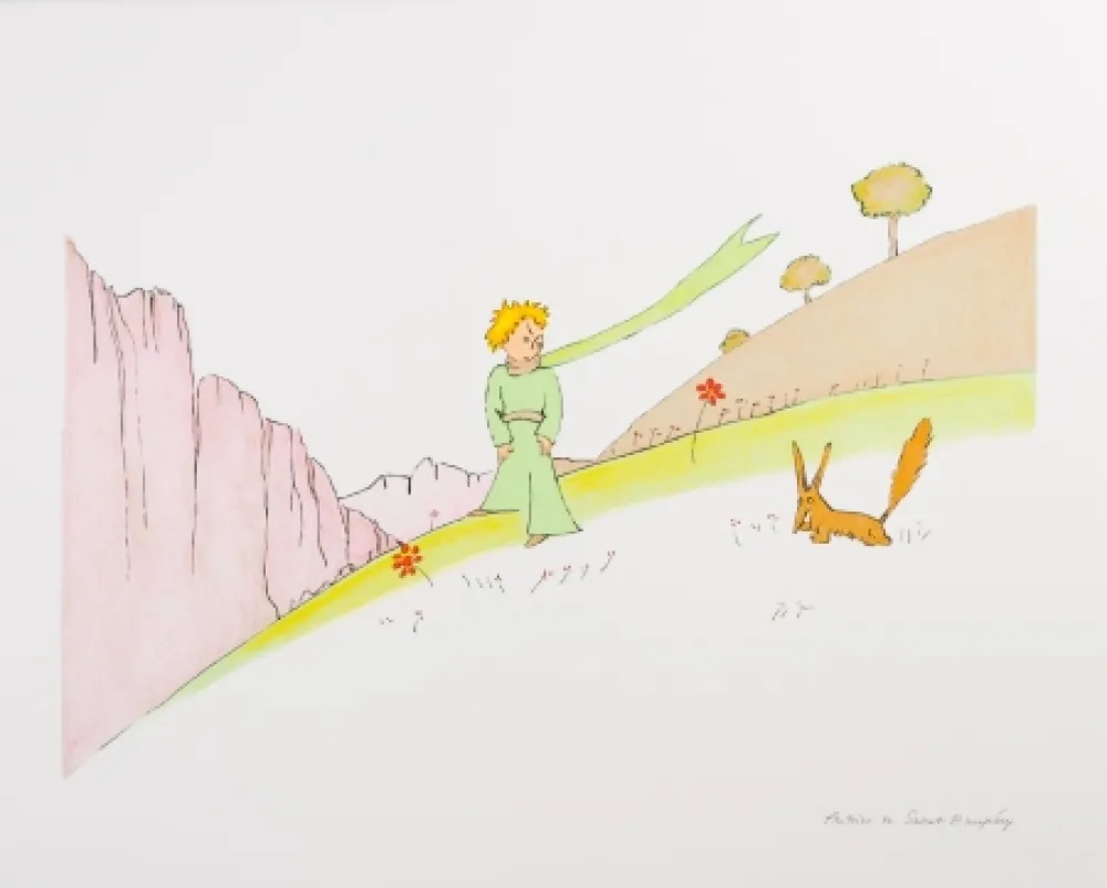 Litografia Saint-Exupéry - Le Petit Prince et le renard