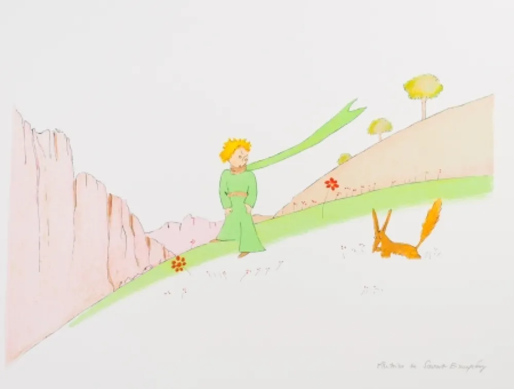 Litografia Saint-Exupéry - Le Petit Prince et le renard