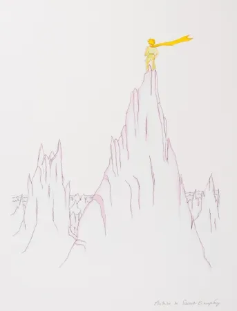 Litografia Saint-Exupéry - Le Petit Prince sur les cimes