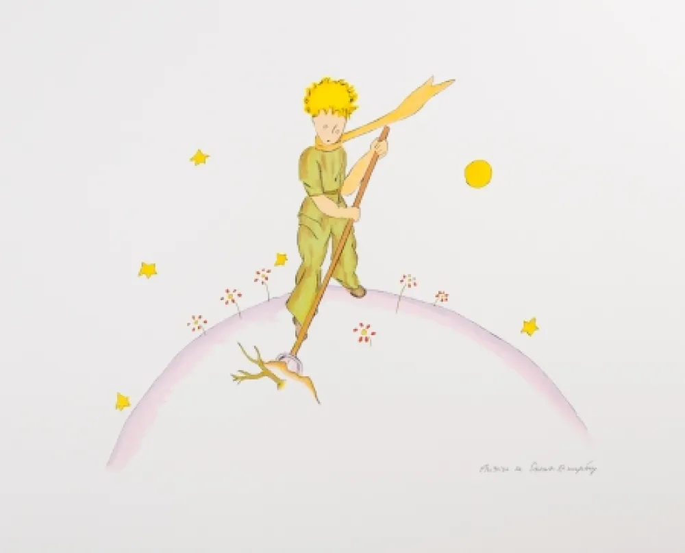 Litografia Saint-Exupéry - Le Petit Prince sur sa planète