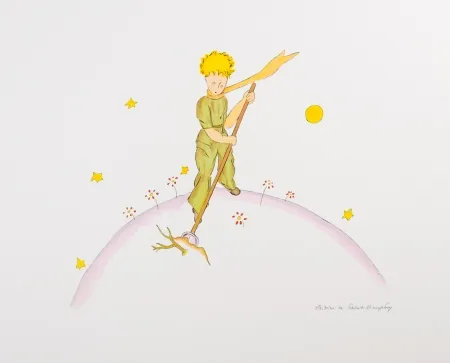 Litografia Saint-Exupéry - Le Petit Prince sur sa planète