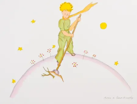 Litografia Saint-Exupéry - Le Petit Prince sur sa planète