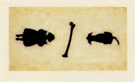 Gravura Santibañez - La niña y el perro