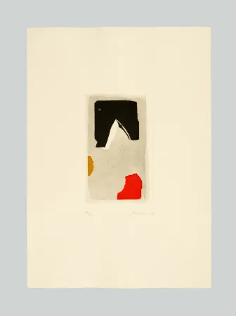 Gravura Santomaso - Composizione rosso/nero