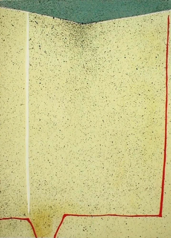 Litografia Santomaso - Omaggio al Crosifisso di Cimabue