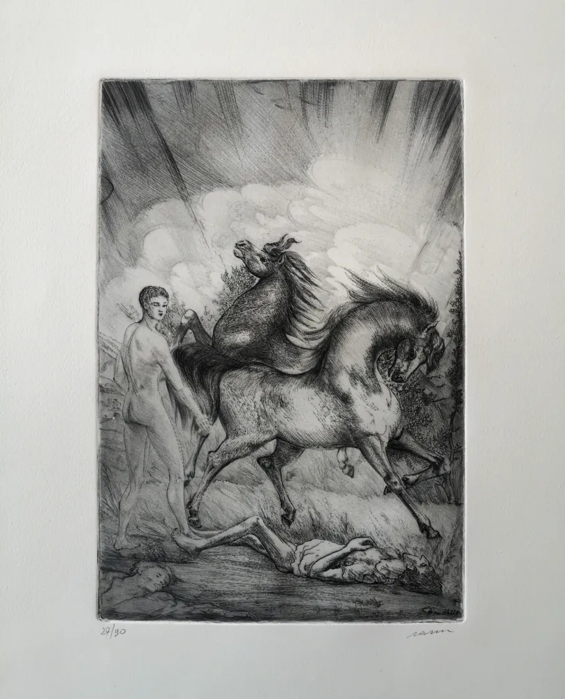 Água-Forte Sassu - Le cavalle ucraine sconvolgono la terra senza pietà.