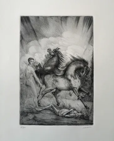 Água-Forte Sassu - Le cavalle ucraine sconvolgono la terra senza pietà.