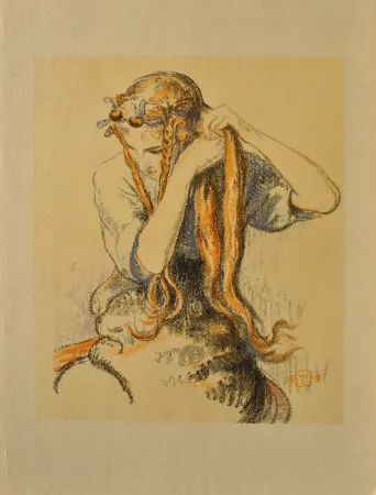 Gravura Sauer - Jeune fille aux tresses