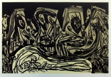 Litografia Saura - Antonio Saura