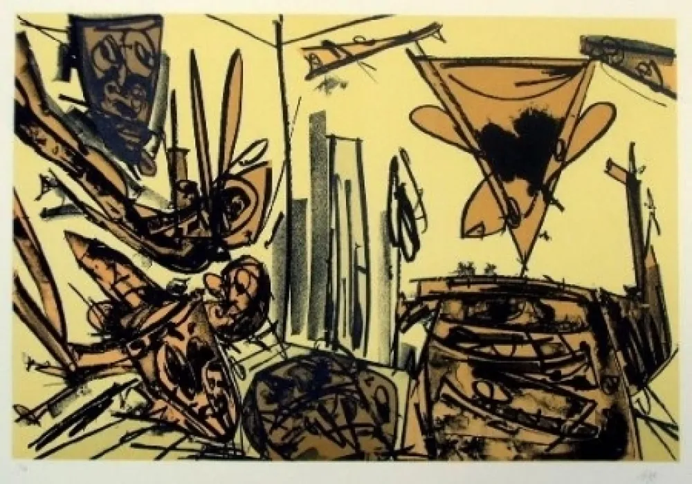 Litografia Saura - Antonio Saura