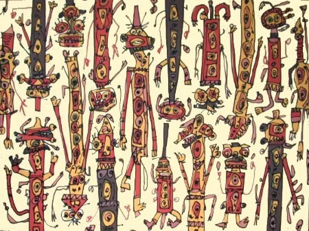 Litografia Saura - Antonio Saura