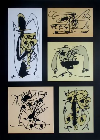 Litografia Saura - Cinco en uno