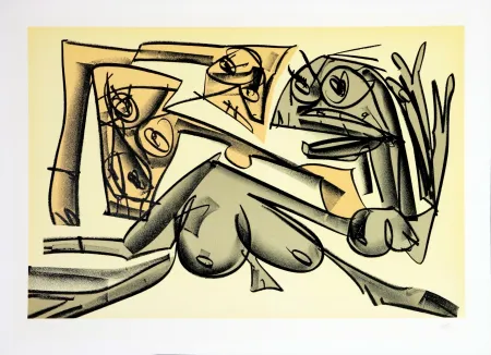 Litografia Saura - Kafka - Tagebücher IX