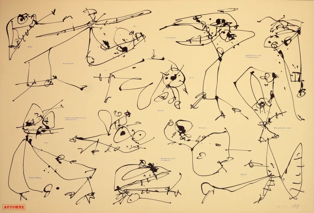 Litografia Saura - Les quatre saisons, Automne