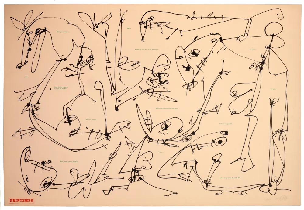 Linogravura Saura - Les quatre saisons, Printemps