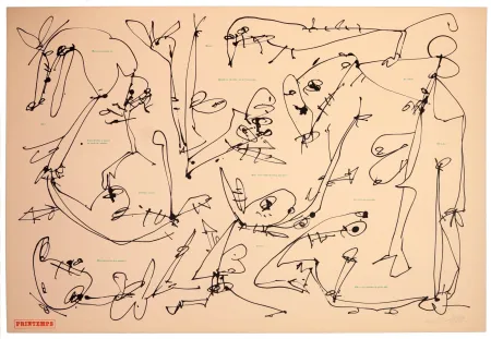 Linogravura Saura - Les quatre saisons, Printemps