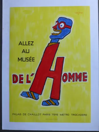Cartaz Savignac - Allez au musée de l'homme 