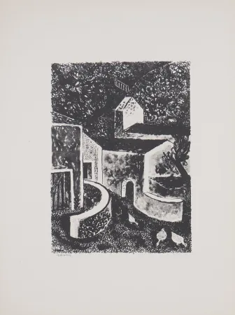 Litografia Savin  - Normandie, Village dans la Manche