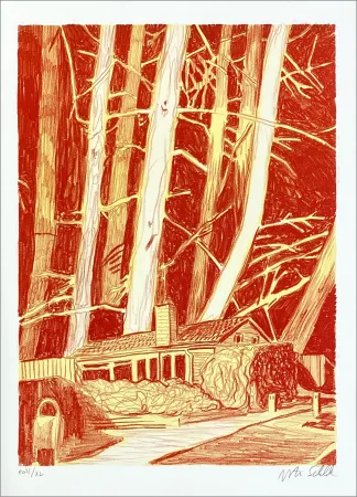 Litografia Schelde - House in the woods