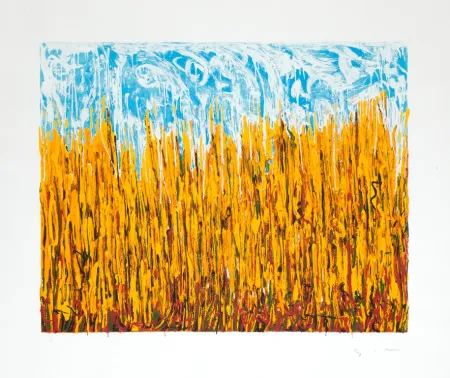 Serigrafia Schifano - Campo di pane