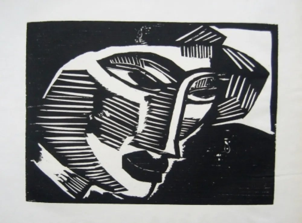 Xilogravura Schmidt-Rottluff - Frauenkopf (Woman's Head)