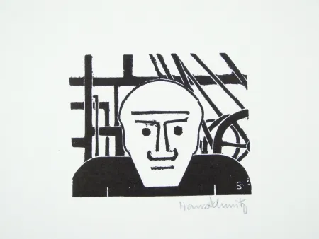 Linogravura Schmitz - Arbeiter (Worker)