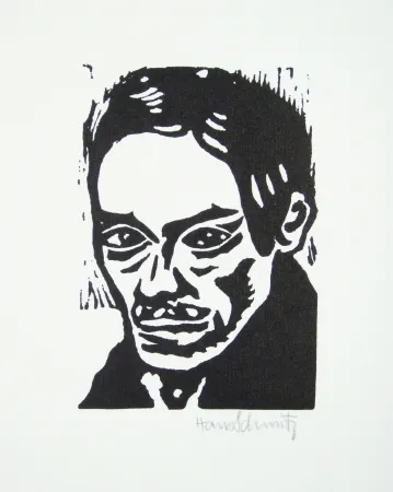 Linogravura Schmitz - Porträt Seiwert 