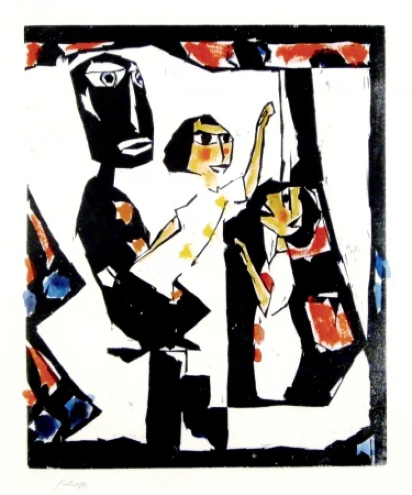 Xilogravura Schott - Thetaer (Theatre)