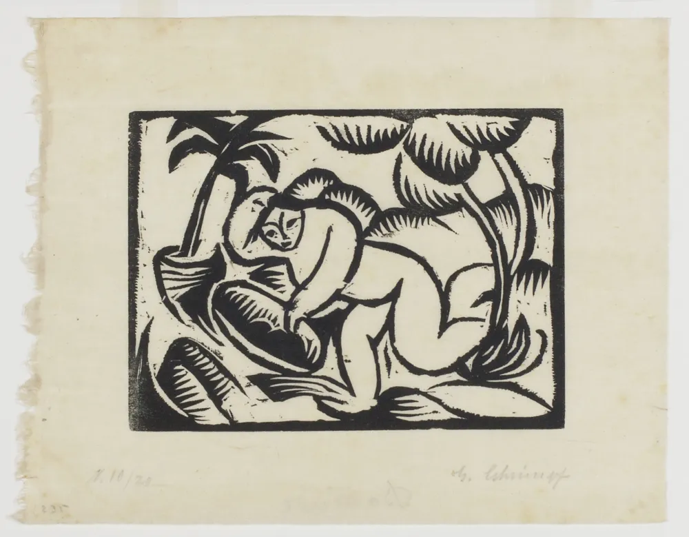 Xilogravura Schrimpf - Badende