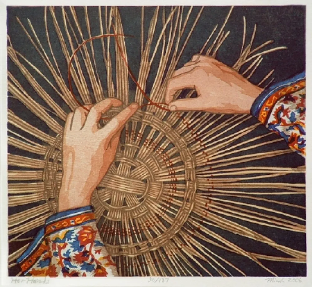 Xilogravura Schwaberow - Her Hands