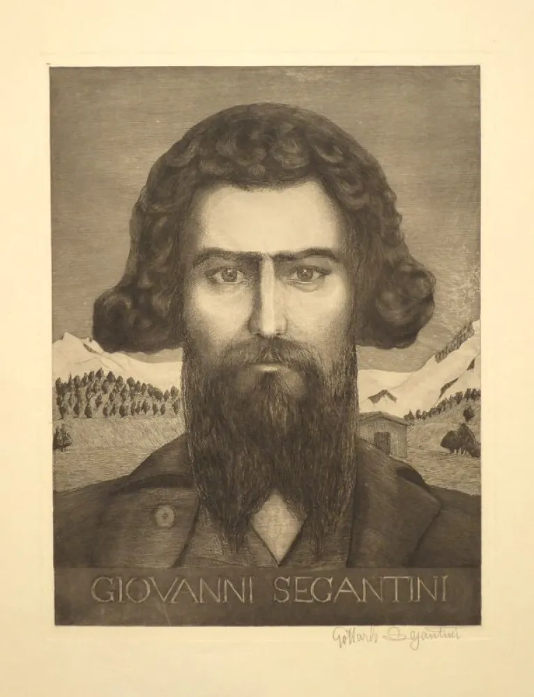 Gravura Segantini - Portrait Giovanni Segantini