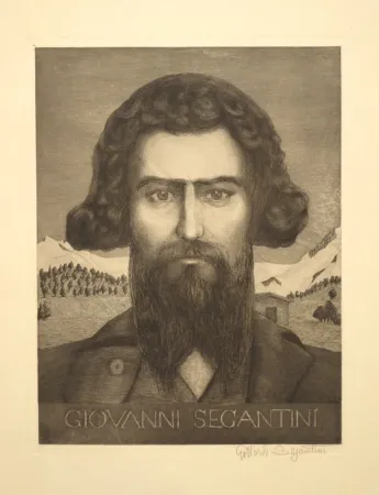 Gravura Segantini - Portrait Giovanni Segantini